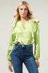 Love Story Ruffle Satin Blouse